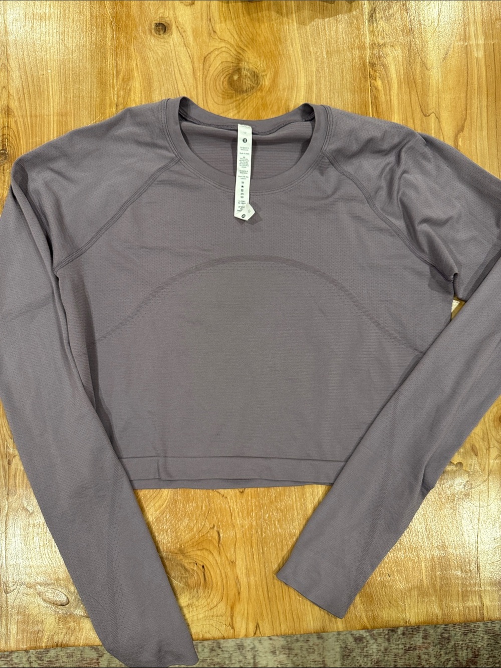 Lululemon Long-Sleeve Swiftly Cropped Top, Dusty Purple Size 12